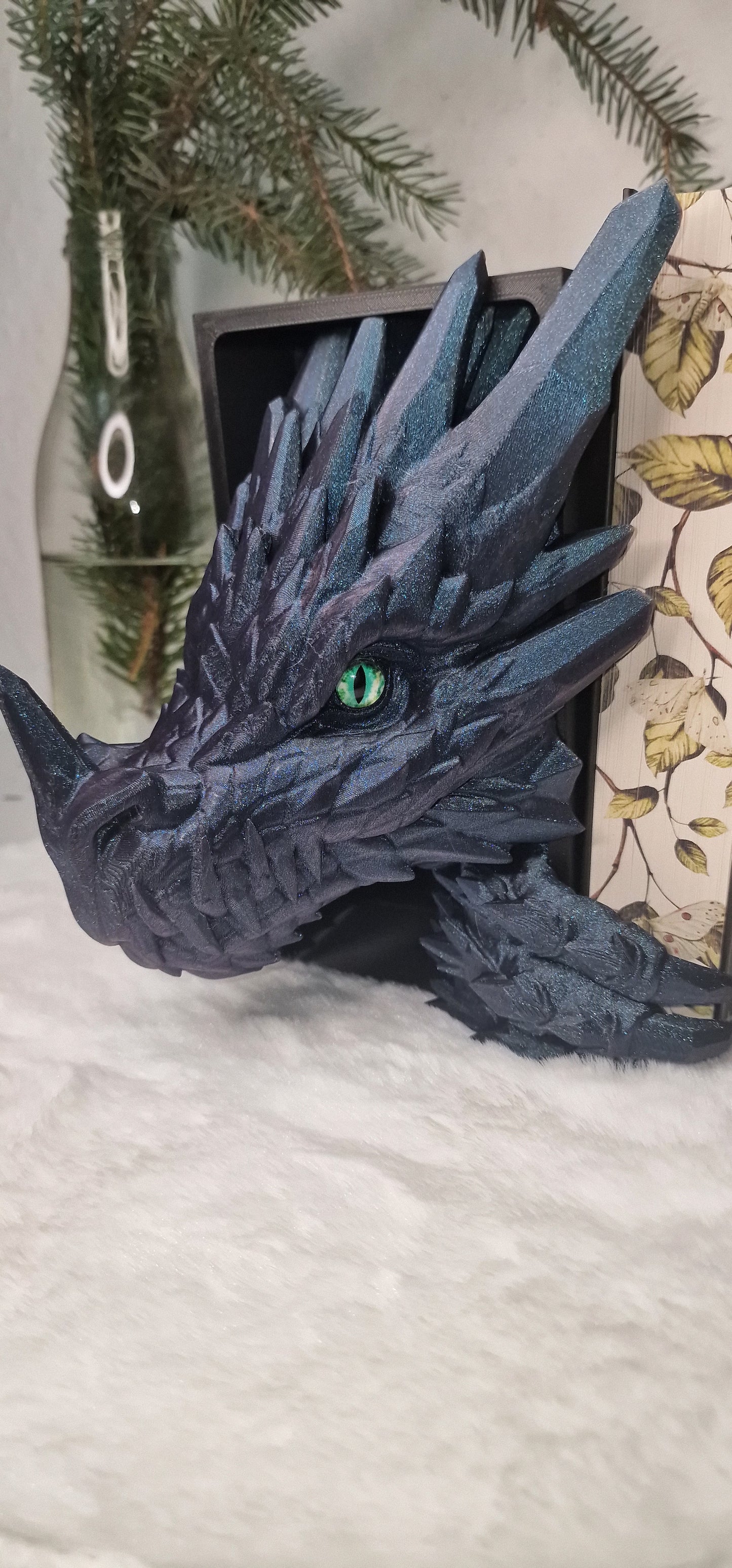 Dragon Book Nook Drachen Buchnische Crystaldragon / Kristalldrache