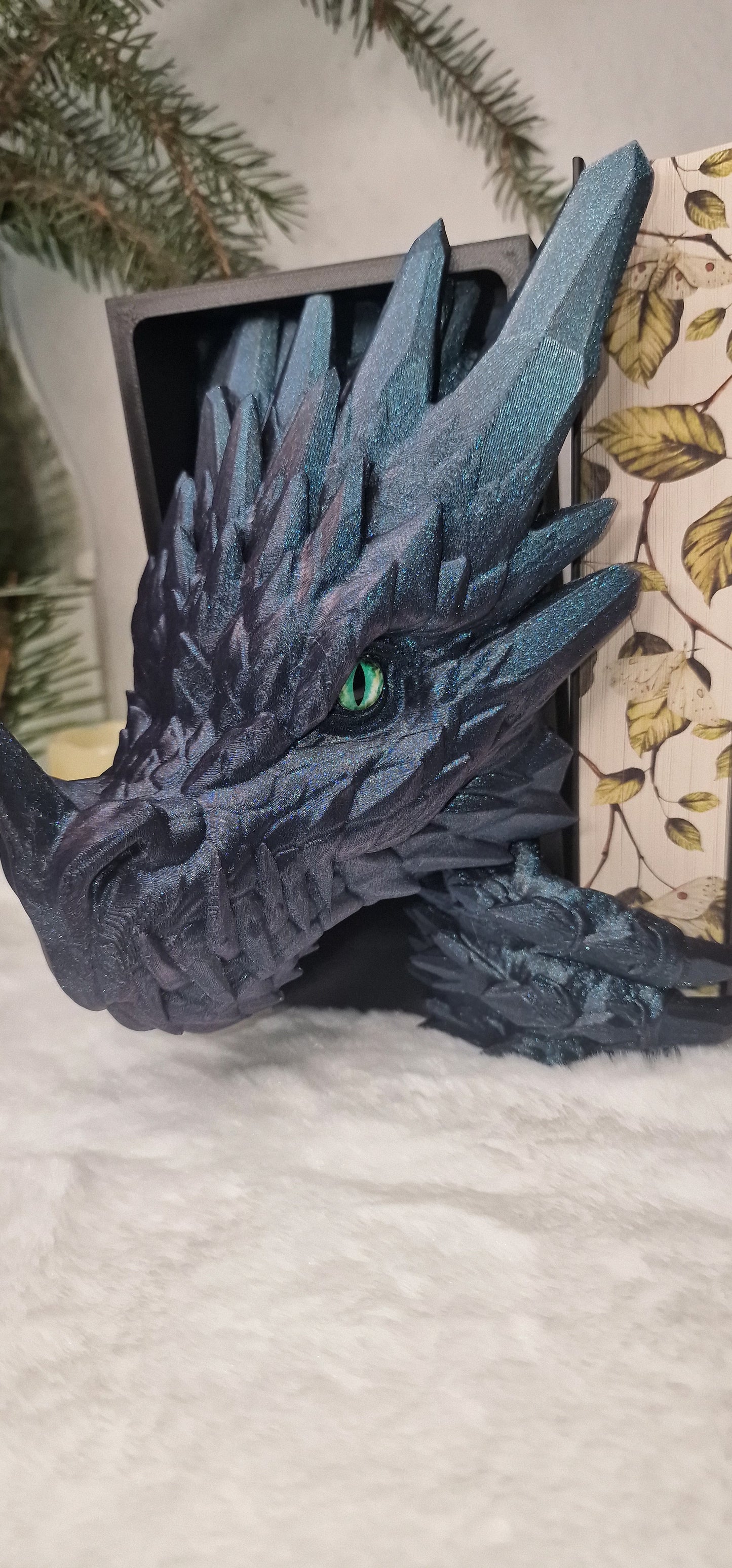 Dragon Book Nook Drachen Buchnische Crystaldragon / Kristalldrache
