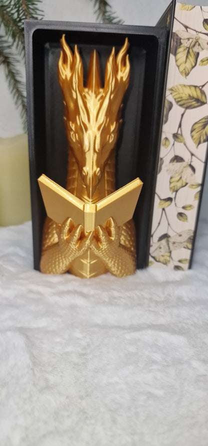 Book Nook Flame Dragon / Lesender Flammendrache