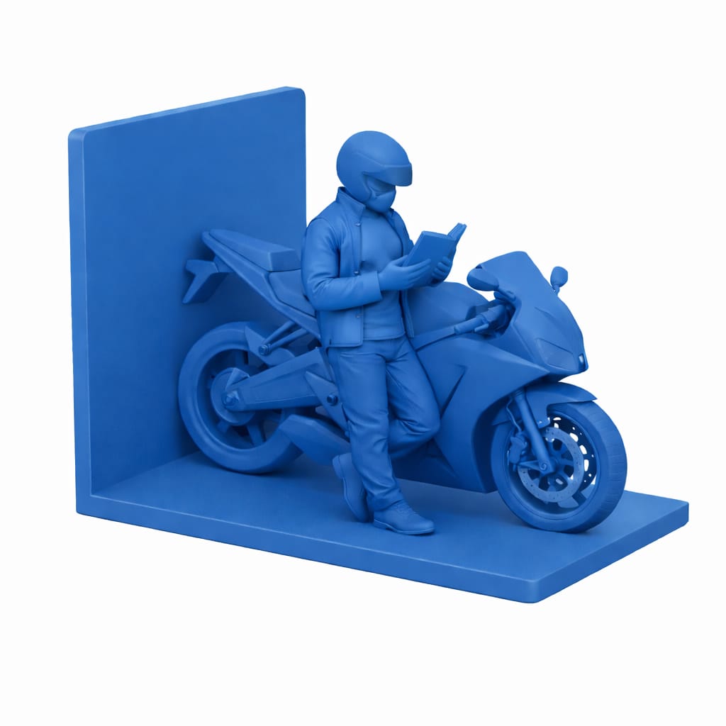 Buchstütze Biker